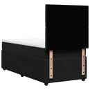 vidaXL fekete bársony rugós ágy matraccal 90 x 200 cm
