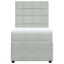vidaXL világosszürke bársony rugós ágy matraccal 100 x 200 cm