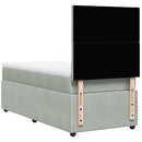 vidaXL világosszürke bársony rugós ágy matraccal 100 x 200 cm