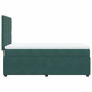 vidaXL sötétzöld bársony rugós ágy matraccal 100 x 200 cm