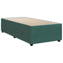 vidaXL sötétzöld bársony rugós ágy matraccal 100 x 200 cm