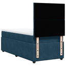 vidaXL sötétkék bársony rugós ágy matraccal 100 x 200 cm