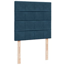 vidaXL sötétkék bársony rugós ágy matraccal 100 x 200 cm