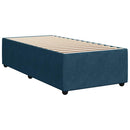 vidaXL sötétkék bársony rugós ágy matraccal 100 x 200 cm