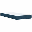 vidaXL sötétkék bársony rugós ágy matraccal 100 x 200 cm