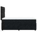 vidaXL fekete bársony rugós ágy matraccal 100 x 200 cm