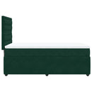 vidaXL sötétzöld bársony rugós ágy matraccal 100 x 200 cm