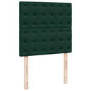 vidaXL sötétzöld bársony rugós ágy matraccal 100 x 200 cm