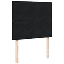 vidaXL fekete bársony rugós ágy matraccal 120x190 cm