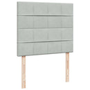 vidaXL világosszürke bársony rugós ágy matraccal 120 x 190 cm