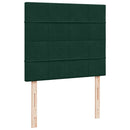 vidaXL sötétzöld bársony rugós ágy matraccal 120x190 cm