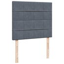 vidaXL sötétszürke bársony rugós ágy matraccal 120 x 200 cm