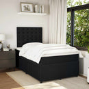vidaXL fekete bársony rugós ágy matraccal 120 x 200 cm