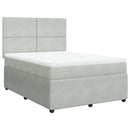 vidaXL világosszürke bársony rugós ágy matraccal 140x190 cm