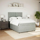 vidaXL világosszürke bársony rugós ágy matraccal 140x190 cm