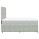 vidaXL világosszürke bársony rugós ágy matraccal 140x190 cm