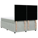 vidaXL világosszürke bársony rugós ágy matraccal 140x190 cm