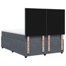 vidaXL sötétszürke bársony rugós ágy matraccal 140x190 cm