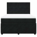 vidaXL fekete bársony rugós ágy matraccal 140 x 190 cm