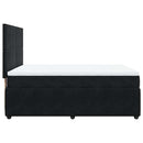 vidaXL fekete bársony rugós ágy matraccal 140 x 190 cm
