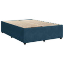 vidaXL sötétkék bársony rugós ágy matraccal 140x190 cm
