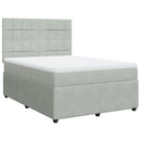 vidaXL világosszürke bársony rugós ágy matraccal 140x190 cm