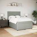 vidaXL világosszürke bársony rugós ágy matraccal 140x190 cm