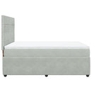 vidaXL világosszürke bársony rugós ágy matraccal 140x190 cm