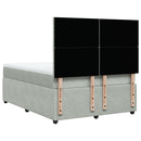 vidaXL világosszürke bársony rugós ágy matraccal 140x190 cm