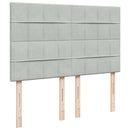 vidaXL világosszürke bársony rugós ágy matraccal 140x190 cm