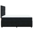vidaXL fekete bársony rugós ágy matraccal 140 x 190 cm