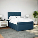 vidaXL sötétkék bársony rugós ágy matraccal 140x190 cm