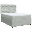 vidaXL világosszürke bársony rugós ágy matraccal 140x190 cm