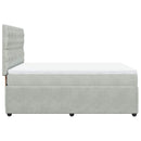 vidaXL világosszürke bársony rugós ágy matraccal 140x190 cm