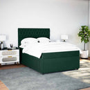 vidaXL sötétzöld bársony rugós ágy matraccal 140x190 cm