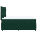 vidaXL sötétzöld bársony rugós ágy matraccal 140x190 cm