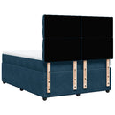vidaXL sötétkék bársony rugós ágy matraccal 140x190 cm