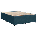vidaXL sötétkék bársony rugós ágy matraccal 140x190 cm