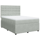 vidaXL világosszürke bársony rugós ágy matraccal 140x190 cm