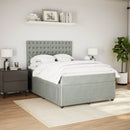 vidaXL világosszürke bársony rugós ágy matraccal 140x190 cm