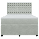 vidaXL világosszürke bársony rugós ágy matraccal 140x190 cm