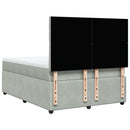 vidaXL világosszürke bársony rugós ágy matraccal 140x190 cm