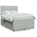 vidaXL világosszürke bársony rugós ágy matraccal 140x190 cm