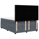 vidaXL sötétszürke bársony rugós ágy matraccal 140x190 cm