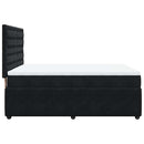 vidaXL fekete bársony rugós ágy matraccal 140 x 190 cm