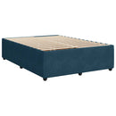 vidaXL sötétkék bársony rugós ágy matraccal 140x190 cm