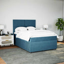 vidaXL sötétkék bársony rugós ágy matraccal 160x200 cm
