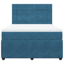 vidaXL sötétkék bársony rugós ágy matraccal 160x200 cm