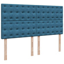 vidaXL sötétkék bársony rugós ágy matraccal 180x200 cm
