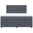 vidaXL sötétszürke bársony rugós ágy matraccal 200x200 cm